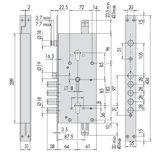 Замок врезной двухсистемный Cisa 56.786.48 фото в интернет-магазине ДорогиеЗамки.рф
