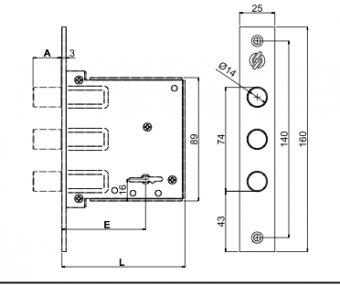 Замок врезной Securemme 2029 фото в интернет-магазине ДорогиеЗамки.рф