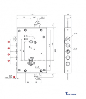 Замок врезной Mul-t-lock OMEGA OFCPB1 фото в интернет-магазине ДорогиеЗамки.рф