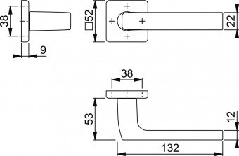 Дверная ручка Hoppe M1643/843K (Dallas) F49-R фото в интернет-магазине ДорогиеЗамки.рф