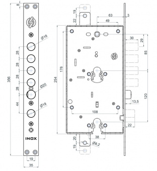 Замок врезной двухсистемный Securemme 2683 фото в интернет-магазине ДорогиеЗамки.рф