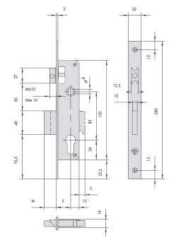 Замок врезной механический CISA 44660.25.0 фото в интернет-магазине ДорогиеЗамки.рф