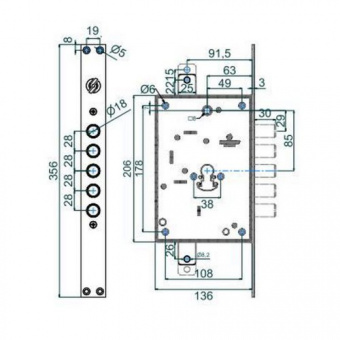 Замок врезной Securemme 2663 фото в интернет-магазине ДорогиеЗамки.рф